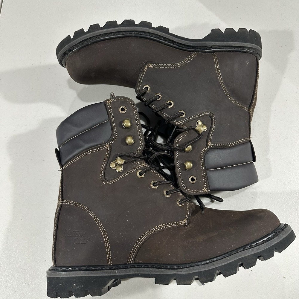 Western Chief Men's Size USA 11 Work Boots Style 629E Workwear Brown Leather